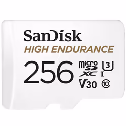 SanDisk High Endurance, 256 Go, MicroSDXC, Classe 10, UHS-I, 100 Mo/s, 40 Mo/s