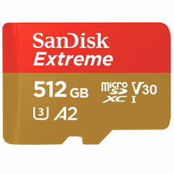 SanDisk Extreme, 512 Go, MicroSDXC, Classe 10, UHS-I, 160 Mo/s, 90 Mo/s