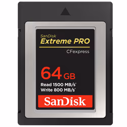 SanDisk Extreme Pro, 64 Go, CFast 2.0, 1500 Mo/s, 800 Mo/s, Noir