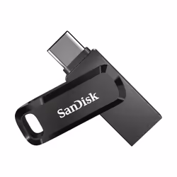 SanDisk Ultra Dual Drive Go, 64 Go, USB Type-A / USB Type-C, 3.2 Gen 1 (3.1 Gen 1), 150 Mo/s, Pivotant, Noir