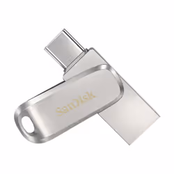 SanDisk Ultra Dual Drive Luxe, 128 Go, USB Type-A / USB Type-C, 3.2 Gen 1 (3.1 Gen 1), 150 Mo/s, Pivotant, Acier inoxydable