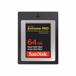 SanDisk Extreme Pro, 64 Go, CFexpress, 1500 Mo/s, 800 Mo/s, Noir
