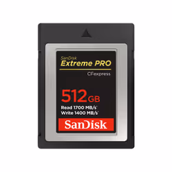 SanDisk SDCFE-512G-GN4NN, 512 Go, CFexpress, 1700 Mo/s, 1400 Mo/s, Noir