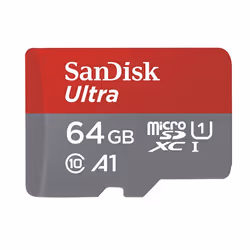SanDisk Ultra, 64 Go, MicroSDXC, Classe 10, UHS-I, Class 1 (U1), Résistant à un aimant, Résistant aux chocs, Imperméable, Rés ...
