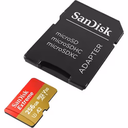 SanDisk Extreme, 256 Go, MicroSDXC, Classe 3, UHS-I, 160 Mo/s, 90 Mo/s