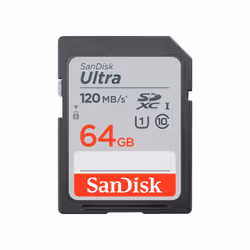 SanDisk Ultra, 64 Go, SDXC, Classe 10, 120 Mo/s, Class 1 (U1), V10