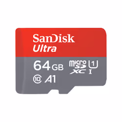 SanDisk Ultra microSD, 64 Go, MicroSDXC, Classe 10, UHS-I, 120 Mo/s, Gris, Rouge