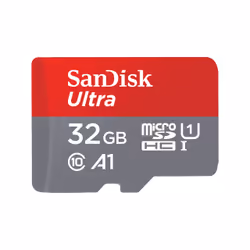 SanDisk Ultra, 32 Go, MicroSDHC, Classe 10, 120 Mo/s, Class 1 (U1), Gris, Rouge