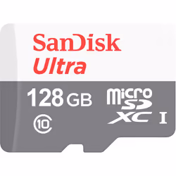SanDisk Ultra, 128 Go, MicroSDXC, Classe 10, Class 1 (U1), Gris, Blanc