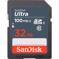 SanDisk Ultra 32GB SDHC Mem Card 100MB/s, 32 Go, SDHC, Classe 10, UHS-I, 100 Mo/s, Class 1 (U1)