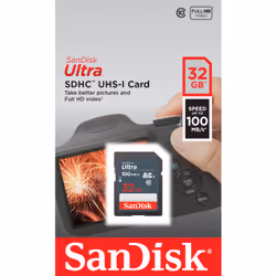 SanDisk Ultra 32GB SDHC Mem Card 100MB/s 32 Go UHS-I Classe 10