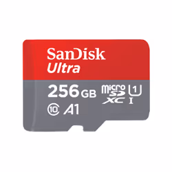 SanDisk Ultra microSD, 256 Go, MicroSDXC, Classe 10, UHS-I, 100 Mo/s, Gris, Rouge