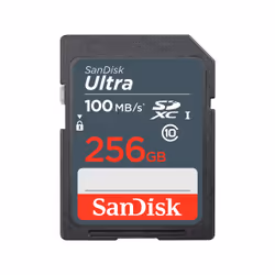 SanDisk Ultra, 256 Go, SDXC, Classe 10, UHS-I, 100 Mo/s, Résistant aux chocs, Résistant à une température, Imperméable, Résis ...