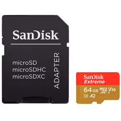 SanDisk Extreme PLUS, 64 Go, MicroSDXC, Classe 10, 200 Mo/s, 90 Mo/s, Class 3 (U3)