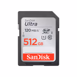 SanDisk Ultrastar SDSDUN4-512G-GN6IN, 512 Go, SDHC, Classe 10, UHS-I, 120 Mo/s, Class 1 (U1)