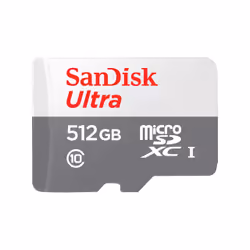 SanDisk Ultra, 512 Go, MicroSDXC, Classe 10, UHS-I, 100 Mo/s, Blanc, Gris