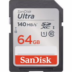 SanDisk Ultra, 64 Go, SDXC, Classe 10, UHS-I, 120 Mo/s, Class 1 (U1)