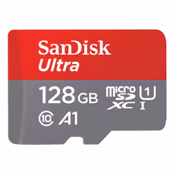 SanDisk SDSQUAB-128G-GN6MT, 128 Go, MicroSDXC, Classe 10, 140 Mo/s, Class 1 (U1), Gris, Rouge