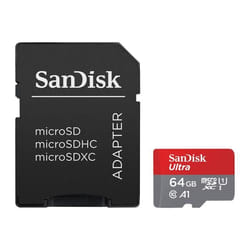 SanDisk Carte mémoire micro SDHC et SDXC Ultra PLUS UHS-I Class 10 64 Go + Adaptateur SD - 0619659200619