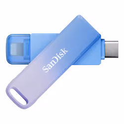 SanDisk Creator Phone Drive, 256 Go, USB Type-C / Lightning, 3.2 Gen 1 (3.1 Gen 1), 90 Mo/s, Sans capuchon, Bleu, Lilas