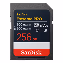 SanDisk Extreme PRO, 256 Go, SDXC, Classe 10, UHS-II, 300 Mo/s, 300 Mo/s
