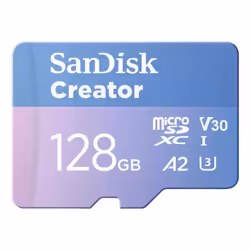 SanDisk Creator, 128 Go, MicroSDXC, Classe 10, UHS-I, 190 Mo/s, 90 Mo/s