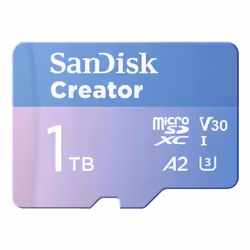 SanDisk Creator, 1 To, MicroSDXC, Classe 10, UHS-I, 190 Mo/s, 130 Mo/s