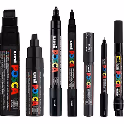 Lot de 7 marqueurs Posca noir