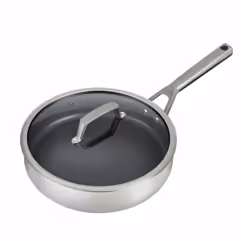 Ninja ZEROSTICK, Rond, Argent, Acier inoxydable, Acier inoxydable, Vitrocéramique, Gaz, Halogène, Induction, Plaque étanche,  ...