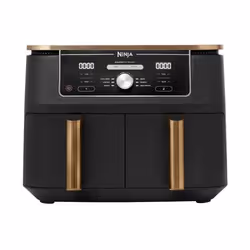 Ninja AF400EU, Friteuse d’air chaud, 9,5 L, Double, Noir, Rotatif, Tactile, Autonome