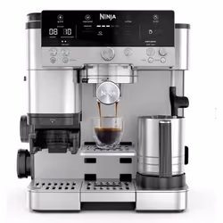 Ninja ES601EU, Machine à expresso, 2 L, Café en grains, Broyeur intégré, 1650 W, Noir, Acier inoxydable