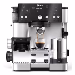 Ninja ES501EU, Machine à expresso, 2 L, Café en grains, Broyeur intégré, 1650 W, Noir, Acier inoxydable