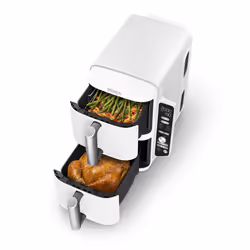 SharkNinja SL400EUWH friteuse Double 9,5 L Autonome 2470 W Friteuse d’air chaud Blanc