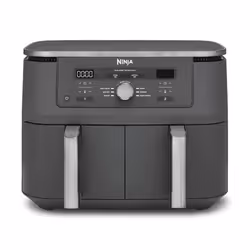 Ninja DZ400EU, Friteuse d’air chaud, 9,5 L, 4 kg, 240 °C, Double, Gris