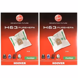 Lot de 2 sachets de sacs (x4)  H63 pour aspirateur Hoover - NF9205400