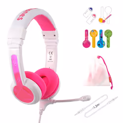 BuddyPhones School+ Rose, Blanc