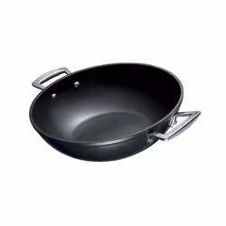Le Creuset 96201128000000, Rond, Wok/Poêle à frire, Aluminium, Noir, Fonte d'aluminium, 3,9 L, Gaz, Induction