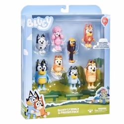 Worlds Apart 8 FIGURINES BLUEY, Plastique, Multicolore, Garçon/Fille, CE, Comprend les quatre membres de la famille de Bluey  ...