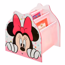 Disney Minnie Mouse - Bibliothèque à pochettes pour enfants - Rangement de livres pour chambre d’enfant