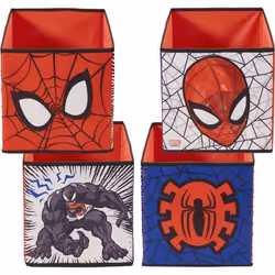 MARVEL - Lot de 4 cubes de rangement et decoratifs Spiderman