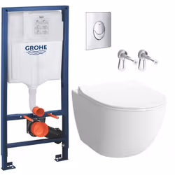 Optez pour la qualité et la simplicité d’installation du Pack WC Bâti support Rapid SL + WC sans bride Vitra Sento + Abattant ...