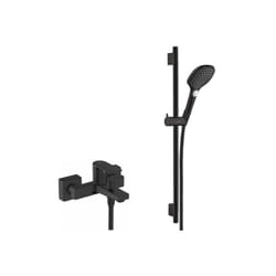 Raindance Set de douche avec mitigeur monocommande + Douchette à main xxl 3 jets, Noir mat (71450670-Raindance) - Hansgrohe