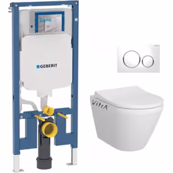 Laissez-vous séduire par la simplicité et la facilité d'installation de ce Pack WC Bâti-support UP720 extra-plat + WC sans br ...