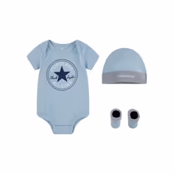 Ensemble bonnet + body + chaussons bébé garçon Converse Classic CTP