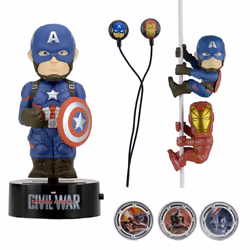 Polymark Captain America Cw Set Fig+Ecouteurs+Clips