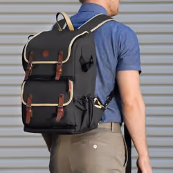 GOgroove Grey Camera Backpack sac à dos Sac à dos normal Gris Tissu, Nylon