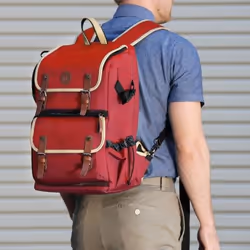 GOgroove Red Camera Backpack sac à dos Sac à dos normal Rouge Tissu, Nylon