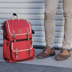 GOgroove Red Camera Backpack sac à dos Sac à dos normal Rouge Tissu, Nylon