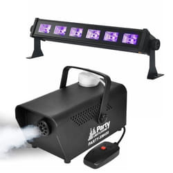 MACHINE à FUMEE 400W + 1 BARRE A LED UV jeux de lumières soirée fluo garantie PA DJ LED MIX SONO BAR CLUB LASER ANNIVERSAIRE FITNES