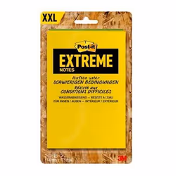 Post-It Extreme, Rectangle, Papier, 114 mm, 171 mm, 25 feuilles, Sac en polyéthylène